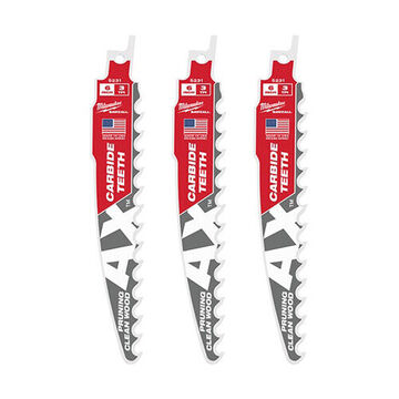 Blade Solid Head Reciprocating Saw, 3 Tpi, 1/2 In Wd, 6 In Lg, 0.05 In Thk, Carbide Blade