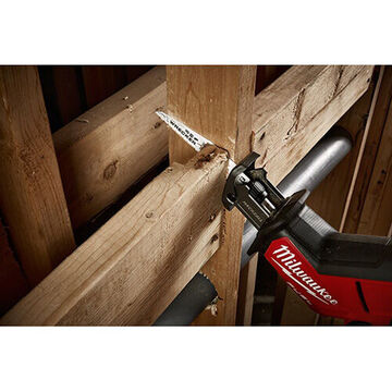 Blade Demolition Tapered Back Reciprocating Saw, 8 Tpi, 1 In Wd, 6 In Lg, 0.062 In Thk, Bi-metal Blade