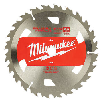 Framing Thin Kerf Circular Saw Blade, 24T, 7-1/4 in Dia, Steel