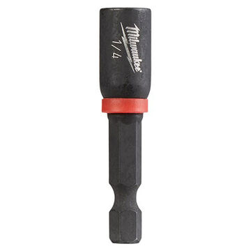 Magnetic Nut Driver, 1/4 in Drive, 1-7/8 in lg, Alloy Steel