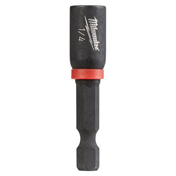 Nut Driver Magnetic, 1/4 In Drive, 1-7/8 In Lg, Alloy Steel