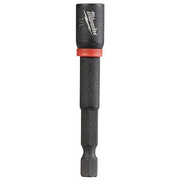 Magnetic Nut Driver, 1/4 in Drive, 2-9/16 in lg, Alloy Steel
