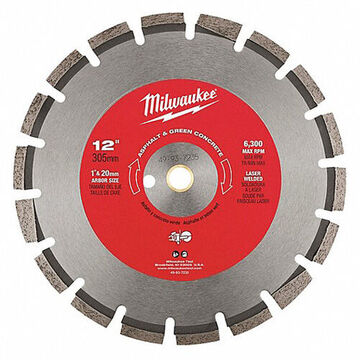 Diamond Circular Saw Blade, 12 in Dia