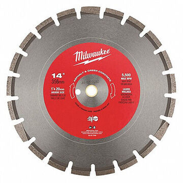 Diamond Circular Saw Blade, 14 in Dia