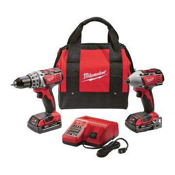 2-Tool Combo Kit, 7.25 in lg, 500 in-lb for 1/2 in Drill Driver, 1500 in-lb for 1/4 in Impact Driver, 0 to 1800 rpm for 1/2 in Drill Driver, 0 to 2750 rpm for 1/4 in Impact Driver
