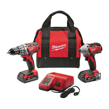 Combo Kit 2-tool, 7.25 In Lg, 500 In-lb For 1/2 In Drill Driver, 1500 In-lb For 1/4 In Impact Driver, 0 To 1800 Rpm For 1/2 In Drill Driver, 0 To 2750 Rpm For 1/4 In Impact Driver