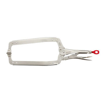 C-clamp Swivel Locking, Silver Forged Alloy Steel, 18 In Lg, 9-1/2 In Opening