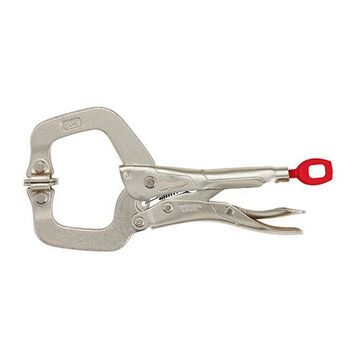 Swivel Locking C-Clamp, Silver Forged Alloy Steel, 6 in lg, 1/2 in Opening