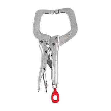 Regular Locking C-Clamp, Silver Forged Alloy Steel, 6 in lg, 1/2 in Opening
