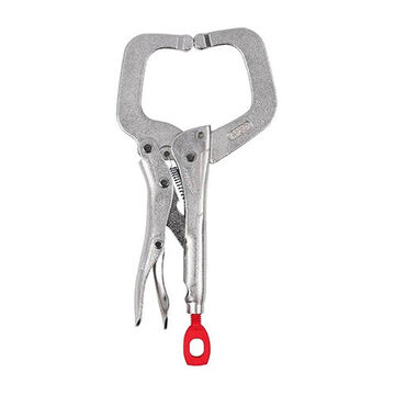 C-clamp Regular Locking, Silver Forged Alloy Steel, 6 In Lg, 1/2 In Opening