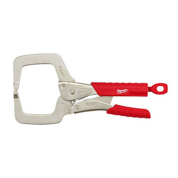 Regular Gripped Locking C-Clamp, Silver Forged Alloy Steel, 11 in lg, 3-3/8 in Opening