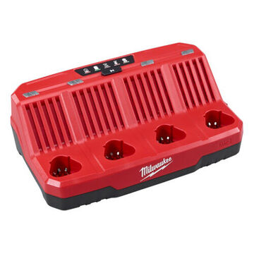 Battery Charger Four Bay Sequential, Plastic, 11-1/4 In Lg, Lithium-ion, 1.5 To 4 Ah, 120 Vac