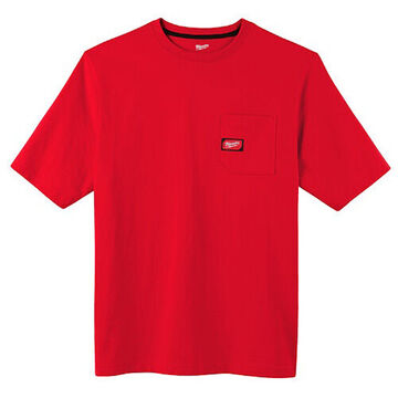 Heavy-Duty T-Shirt, Men, Large, Cotton/Polyester