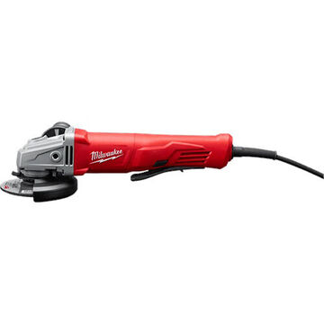 Small Angle Grinder, 4-1/2 in Dia, Black, Gray, Red Metal, Plastic, 13-13/16 in lg, 11000 rpm, 120 VAC, 11 A