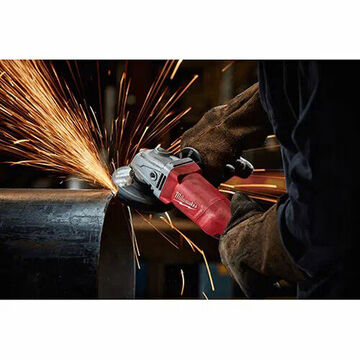 Small Angle Grinder, 4-1/2 in Dia, Black, Gray, Red Metal, Plastic, 13-13/16 in lg, 11000 rpm, 120 VAC, 11 A