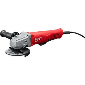 Small Angle Grinder, 4-1/2 in Dia, Black, Gray, Red Metal, Plastic, 13-13/16 in lg, 11000 rpm, 120 VAC, 11 A