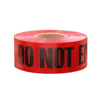 Professional Grade Barricade Safety Tape, 3 in x 1000 ft x 2.5 mil, Red