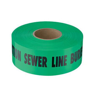 Non-Detectable Warning Safety Tape, 3 in x 1000 ft x 4 mil, Green
