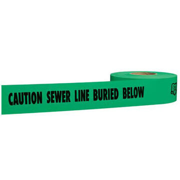 Non-Detectable Warning Safety Tape, 6 in x 1000 ft x 4 mil, Green