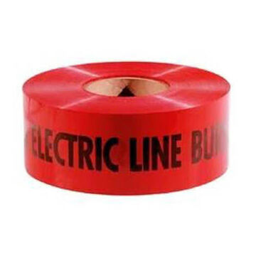 Electric Non-Detectable Safety Tape, 3 in x 1000 ft x 4 mil, Red