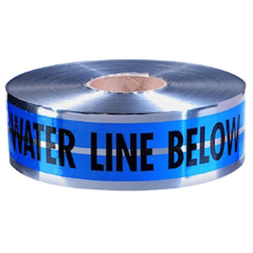 Safety Tape Detectable, 3 In X 1000 Ft X 5 Mil, Blue