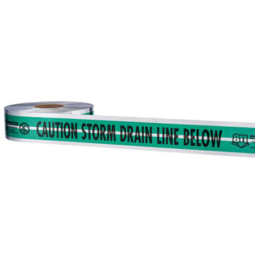 Detectable Safety Tape, 3 in x 1000 ft x 5 mil, Green