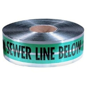 Safety Tape Detectable, 3 In X 1000 Ft X 5 Mil, Green