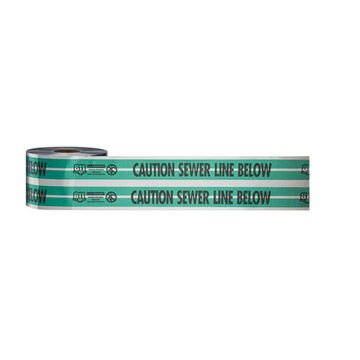 Safety Tape Detectable, 6 In X 1000 Ft X 5 Mil, Green