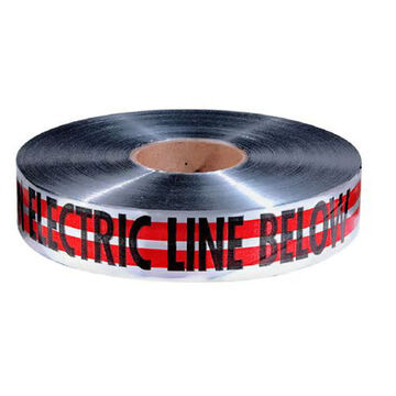 Detectable Safety Tape, 2 in x 1000 ft x 5 mil, Red