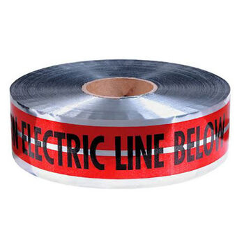 Detectable Safety Tape, 3 in x 1000 ft x 5 mil, Red