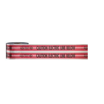 Safety Tape Detectable, 6 In X 1000 Ft X 5 Mil, Red