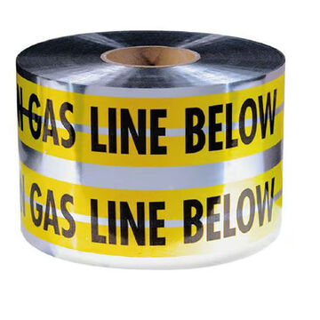 Detectable Safety Tape, 6 in x 1000 ft x 5 mil, Yellow
