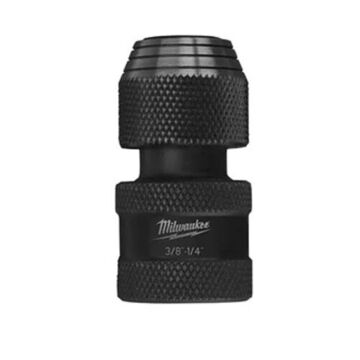 Adapter Impact Socket, Hex/square, 1/4 To 3/8 In Drive, Black Oxide Steel, 1-7/8 In Lg