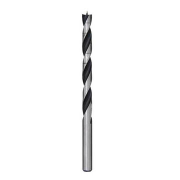 Brad Point Drill Bit, 1/4 in Dia x 4 in lg, 1/4 in Shank, Bright High Speed Steel