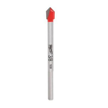 Drill Bit Single End Masonry, 3/8 In Dia, 3-3/4 In Lg, 3-flat, 0.2187 In Shank