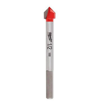 Drill Bit Single End Masonry, 1/2 In Dia, 3-3/4 In Lg, 3-flat, 1/4 In Shank