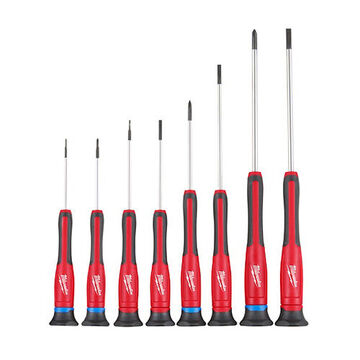 Screwdriver Set Precision, Chrome Plastic, 8 Pieces