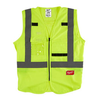High-Visibility Safety Vest, Small/Medium, Yellow, Polyester