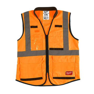 High-Visibility Performance Safety Vest, 2X-Large/3X-Large, Orange, Polyester