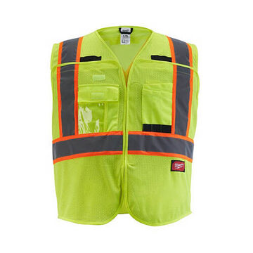 Breakaway High-Visibility Mesh Safety Vest, Small/Medium, Yellow, Polyester