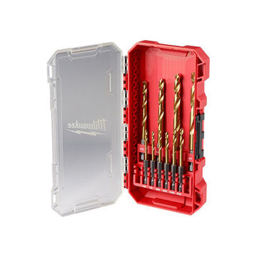 Drill Bit Set Impact-duty, Black Oxide High Speed Steel, 135 Deg, 10 Pieces