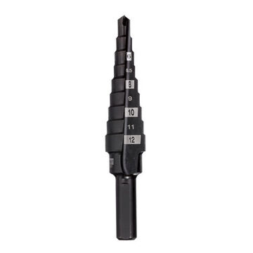 Drill Bit Impact-duty Step 4 To 12 Mm, 9 Steps, Hex Shank, High Speed Steel