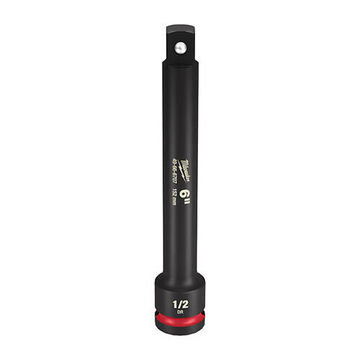 Extension Dual Hole Impact Socket, Black Chromium Molybdenum, 1/2 In Drive, 6 In Lg