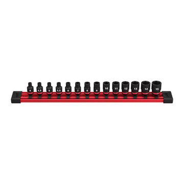 Socket Set Standard Length Drive Impact, Forged Steel, 1/4 In Drive, 14 Pieces
