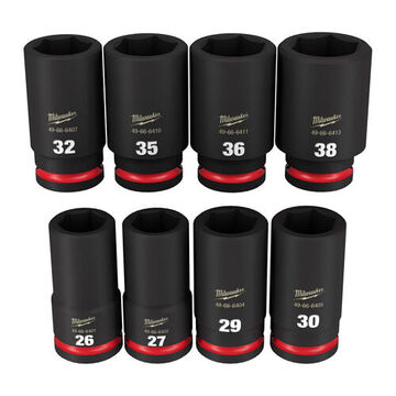 Socket Set Deep Length Drive Impact, Forged Steel, 3/4 In Drive, 8 Pieces