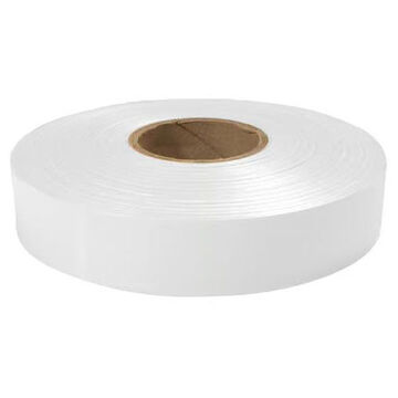 Detectable Underground Flagging Tape, Durable Plastic, White, 1 in x 600 ft x 2 mil