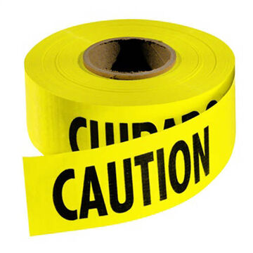 Barricade Safety Tape, 3 in x 1000 ft x 2 mil, Yellow