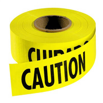 Tape Barricade Safety, 3 In X 1000 Ft X 2 Mil, Yellow