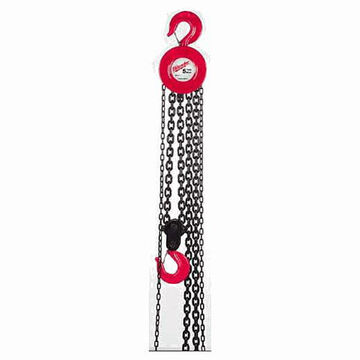 Hand Chain Hoist, Painted Steel, 1/2 Ton, 8 to 20 ft Lifting