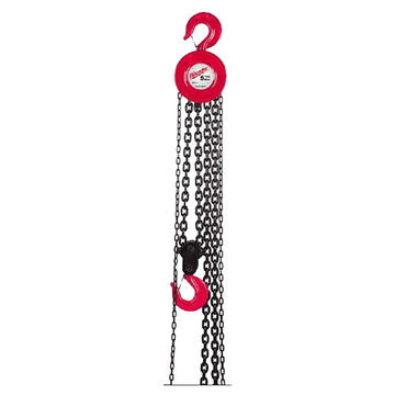 Hand Chain Hoist, Painted Steel, 3 Ton, 8 to 20 ft Lifting